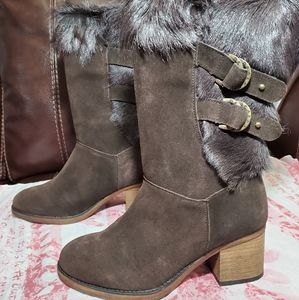 Bearpaw Womens Madeline Chocolate Tall Boots Sz 8